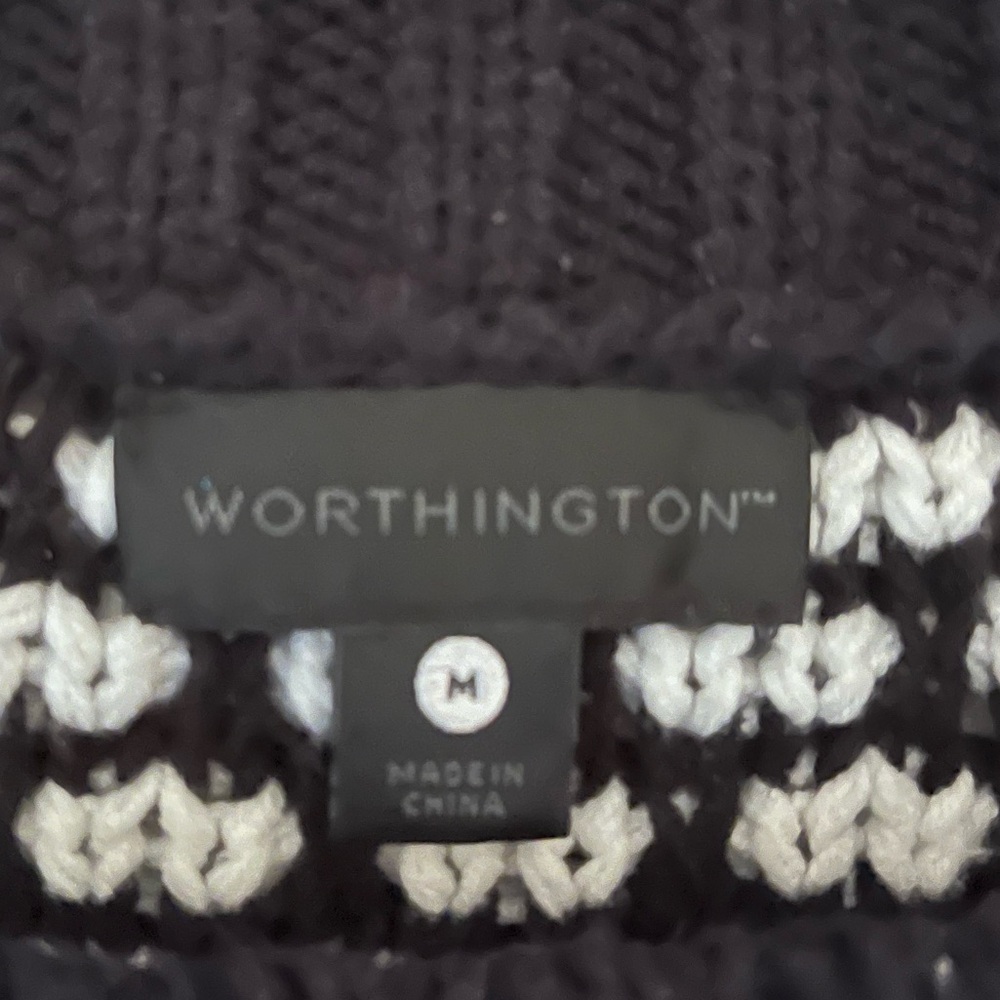 Worthington Black & White Patterned Sweater - Medium 🤍🖤 - Picture 5 of 10